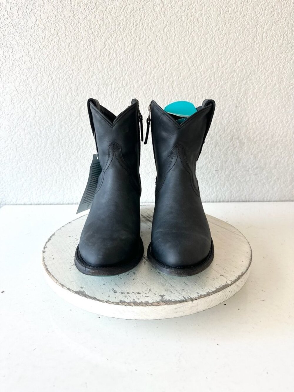 Lane Boots PLAIN JANE Black Cowboy Bootie Western Cowgirl Short Ankle Boots Sz 8 - Picture 4 of 12